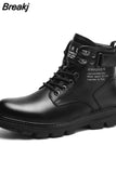 2023 New High Boots Men's High Top British Style Worker Boot High-Ankle Leather Casual Motorcycle Shoes Men's