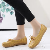 Women Flats Summer Women Genuine Leather Shoes With Low Heels Slip On Casual Flat Shoes Women Loafers Soft Nurse Ballerina