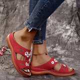 Sandals Comfortable Soft Slippers Women 2023 Embroider Flower Colorful Ethnic Flat Platform Open Toe Outdoor Beach