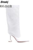 High Boots Western Cowboy Boots for Women Long Winter Boots Pointed Toe Thick High Heels Female Boot Fashion Shoes