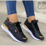 Breakj Large-Size Sneakers Autumn And Winter New Lace Lattice With Thick Soles 2023 Single