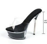Breakj 34-43 Yards Sexy Super Heels 15CM Heel Platform Sandals Transparent Crystal Shoes Wedding