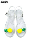 Women Slippers Transparent PVC Fruit Decoration Sandals For Ladies Summer Outdoor Buckle Strap Beach Shoes Female Fashion