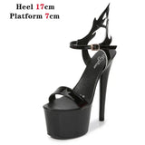 Stripper Heels Women Shoes Sexy Show Sandals Party Club Platform Stiletto High-heeled Pole Dance Prom Dress Shoes