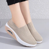 Women Fashion Vulcanized Sneakers Platform Solid Color Flat Ladies Shoes Casual Breathable Wedges Ladies Walking