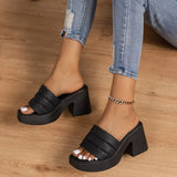 Table Thick Bottom Cool Slippers Women Wear A Word Slippers 2025 New Thick Heel Women's