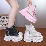 Breakj Autumn New Dad Shoes Korean Version Simple Ins Women's Shoes Platform Increased Casual Web Red High Help Sports Shoes