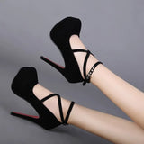 High Heels Ladies Stilettos Strappy Pumps Women's Sandals Summer Shoes Platform Heels Woman Ankle Strap