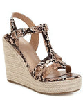 Summer New Fashion Snake Pattern Wedge Heel Super High Heel Muffin Bottom Hemp Rope Comfortable Personality Female
