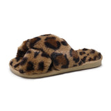 Leopard-Print Slippers Female Household Cotton Slippers Winter Plush Open-Toed Fashion Korean Version Of Warm