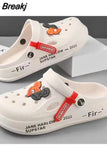 Men's Hole Shoes 2023 New Non-slip Thick-soled Casual Shoes Outerwear Beach Soft-soled Baotou Slippers Men's Slippers
