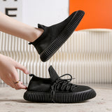 Style Women and Men Lovers Shoes Flats Slip on Casual Autumn Sneakers Shoe Knitting Mesh Comfortable Shoe zapatillas