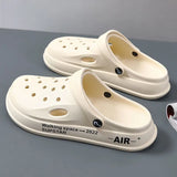 Men's Hole Shoes 2023 New Non-slip Thick-soled Casual Shoes Outerwear Beach Soft-soled Baotou Slippers Men's Slippers