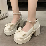 Shoes Women Japanese Girl Platform Black High Heels Fashion Mary Jane Chunky Platform Shoes Cosplay Female