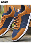 Sneakers Men Soft Sole Running Shoes Fashion Casual Leather Fabric Breathable Height Increased Flat Platform Board