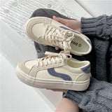 Canvas Sneakers 2022 New Fashion Students White Platform Sneakers Korea Daily Wear All-match Basic Sleek Female