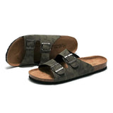 Summer Beach Camouflage Cork Slippers Casual Men Double Buckle Non-slip Clogs Slides Women Slip on Flip Flop