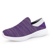 Breakj Spring New Flying Women's Shoes For The Elderly Walking Shoes Light Flat Leisure Shoes Comfortable Lazy