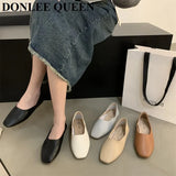 Shoes Women Female Ballet Square Toe Flat Heels Brand Shoes Slip On Casual Loafers Soft Moccasins Female Zapatillas
