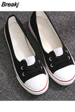 Woman Casual Slip on Sneakers Women Shallow Loafers Female Canvas Vulcanized Ladies Round Toe Flats Women's Footwear