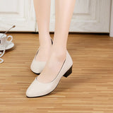Style Women Pumps Shallow Women Shoes Pointed Toe Square heel Lady Wedding Shoes Comfortable Light Soft female