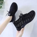 Women Shoes 2023 Mesh Breathable Flat Shoes Women Platform Wedge Sneakers Women Hollow Out Casual Shoes Zapatillas De