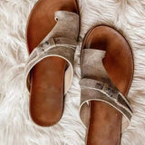 women sandals summer breathable soft leather brown slip-on casual sandals beach sandals sneaker