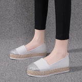 Espadrilles Women's Loafers for Women 2023 Slip On Shallow Weave Flat Shoes Platform Comfort Ladies Moccasins