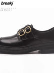 Size 35-40 Women Pumps Ins Fashion 2023 Spring Thick Heels Shoes For Woman Loafers Casual Office Lady Buckle