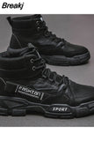 Mens Shoes High Top Lace-up Men Boots Autumn Comfortable Breathable Ankle Boots 2023 Fashion Military Booties Man Platform