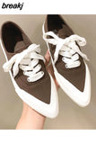 New Women Canvas Sport Casual Shoes Spring Flats Sneakers Running Shoes Ladies Shoes Loafers Pointed Toe Mujer Zapatos