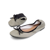 Leather Shoes Women Casual Ballet Flats 2023 Spring Autumn Lace Up Bow Comfortable Square Toe Wholesale Shoes Size