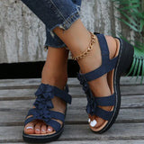 Women Reported Wedges Orthopedic Shoes Flowers Decoration Comfortable Walking Sandals Women Beach