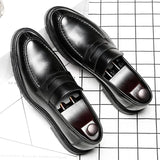 Breakj Shoes Male Fashion British Wind One Foot Pedal Lazy Loafers Business Wear Breathable Casual Leather Shoes