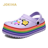 Platform Clogs 2021 New Summer Women Mule Clogs Outdoor Beach Sandals High Heels Garden