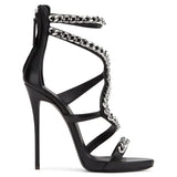 Red, White, Black High-Heeled Sandals, Bags, Chains, Sexy High-Heeled Shoes,
