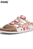New Summer Women Buckle Cork Slipper 2023 Casual Mixed Color Outside Non-slip Beach Slides