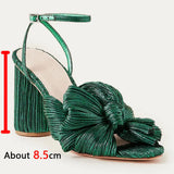 VIP 2023 Summer Woman Sandals Round Heels Super High Heel With Butterfly-knot Sweet Lady Office Shoes Plus Size