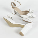 Breakj Tsold Women's New Pointed Single Shoes Buckle With Hollow White High