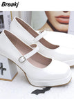 Women Mary Janes Pumps Shoes Brand Design 2023 Spring Gothic Style Lolita Sweet Girl Office Lady High Heels Pumps