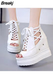 Woman Height Increasing Sandals 2023 Summer Women Concise Platform Shoes Woman Fashion Thick Bottom Wedges