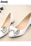 Ladies Low Heel Shoes Spring Leather Pointed Toe Shoes Woman Slip on Dress Shoes Zapatos Mujer Ladies Boat Shoes