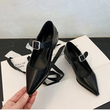 2023 New British Style One Word Belt With Small Leather Shoes Wear Fashion Mary Jane Shoes Women's