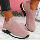 Summer 2023 Trendy Platform Flats Sneakers Socks Shoes Tennis Breathable SlipOn Casual Sports Footwear Ladies
