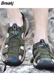 Men's Breathable Sandals Women Beach Casual Shoes Thick Sole Closed Toe Aqua Shoes for Hiking