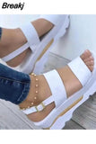 Fashion Summer Outdoor Shoes Punk Beach Wedges Women Sandals Wedge Female Platform Buckle Strap Street Sandalias De