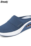 Summer Women Lightweight Mesh Sandals Fashion Wedges Outdoor Closed Toe Slippers Ladies Solid Slip On Shoes Casual
