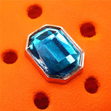 1pcs Metal Rivets PVC Shoe Charms Decorations Red Blue Rhinestone Gemstone Designer Shoes Buckle Accessories Croc