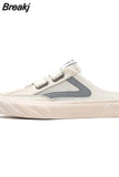 summer New Mesh Half Slippers Men's Trend Cool Baotou Hollow Breathable Light Casual White Shoes Men