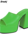 New Platform Sandals For Women Hoof Heels High Platform Chunky Heels 2023 Summer Sexy Elegant Fashion Woman Sandals